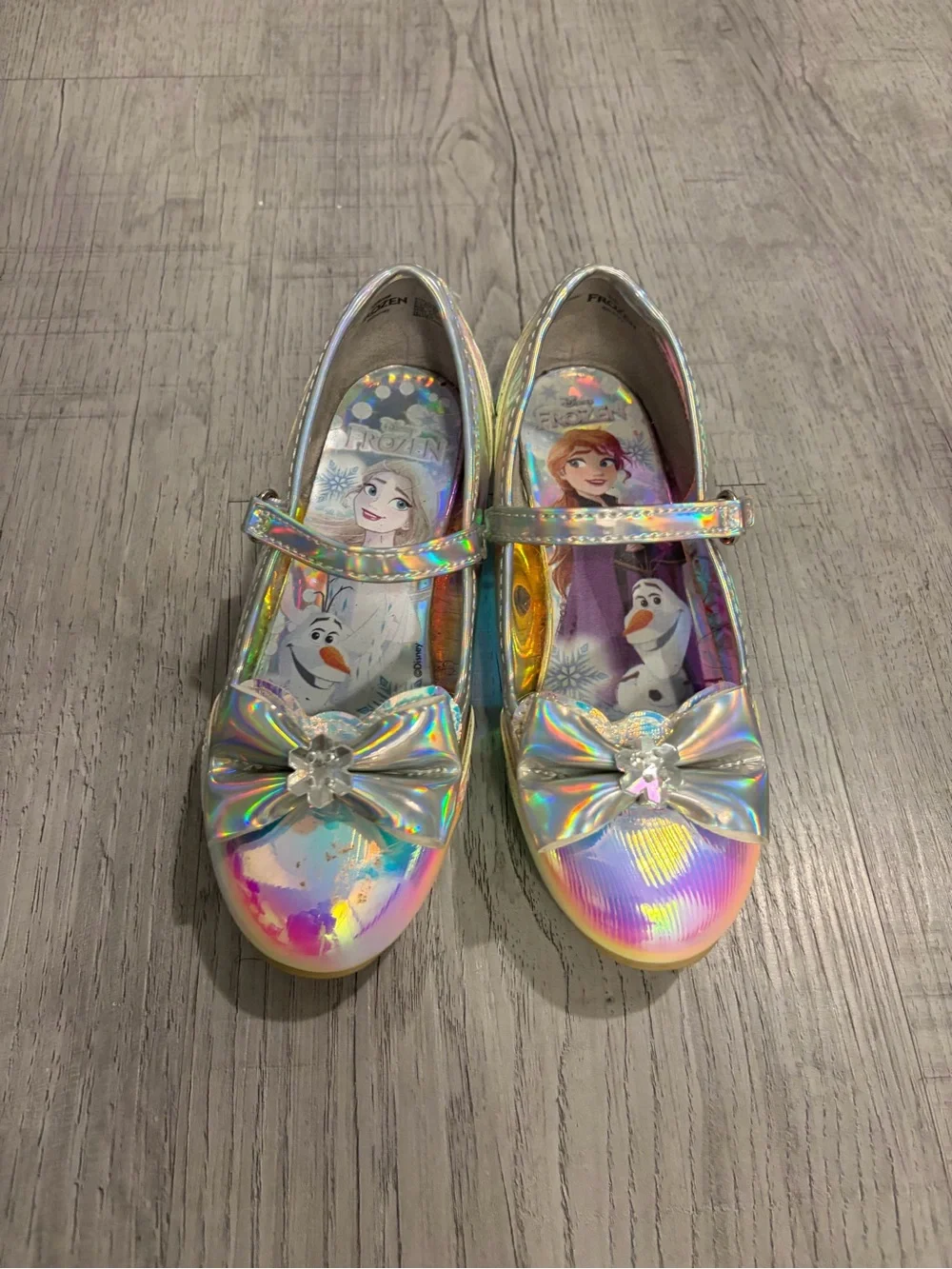 Disney Iridescent Holographic Mary Jane Dress Shoes with Bow